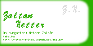 zoltan netter business card